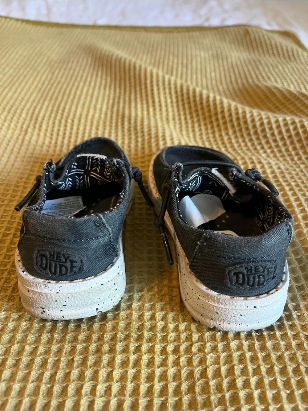 Toddler Hey Dude Kids' Blue Canvas Moccasins with White Sole